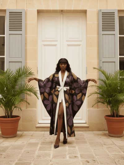 Midnight Bloom kimono Robe